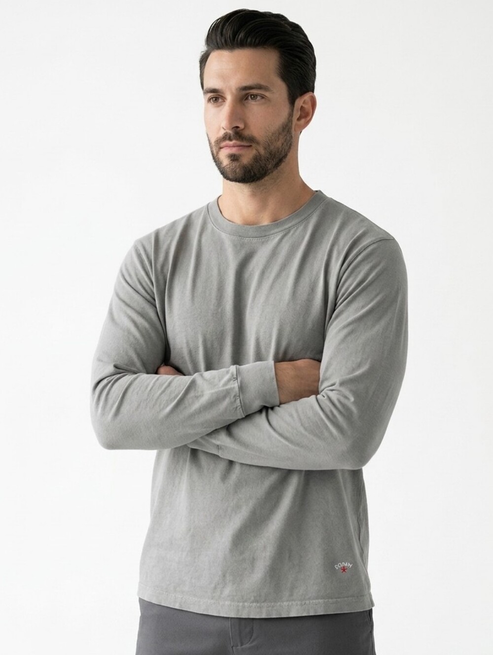 Noah New York Grey Long Sleeve 100% Recycled Cotton Layer Unisex Size XS
